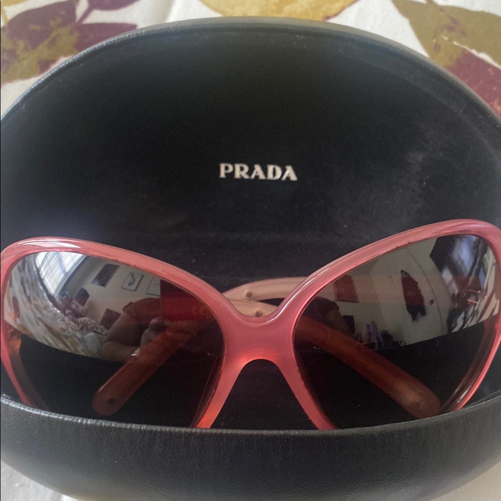 Prada Pink and Silver Glasses with Elegant Design